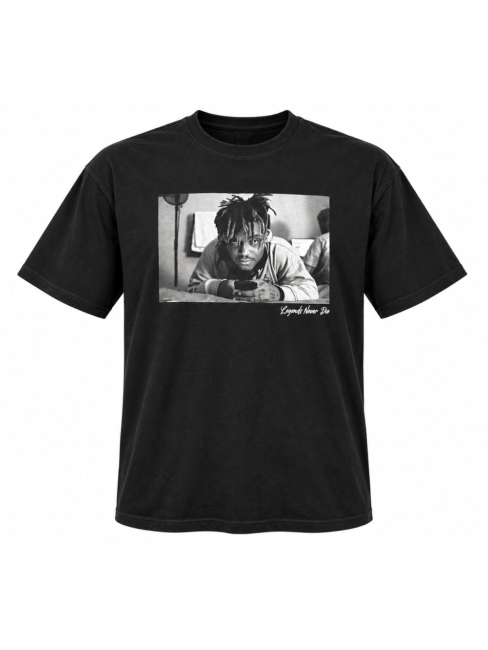 Juice WRLD Legends Never Die Black Graphic T Shirt Mens XL Rap Hip Hop Memorial